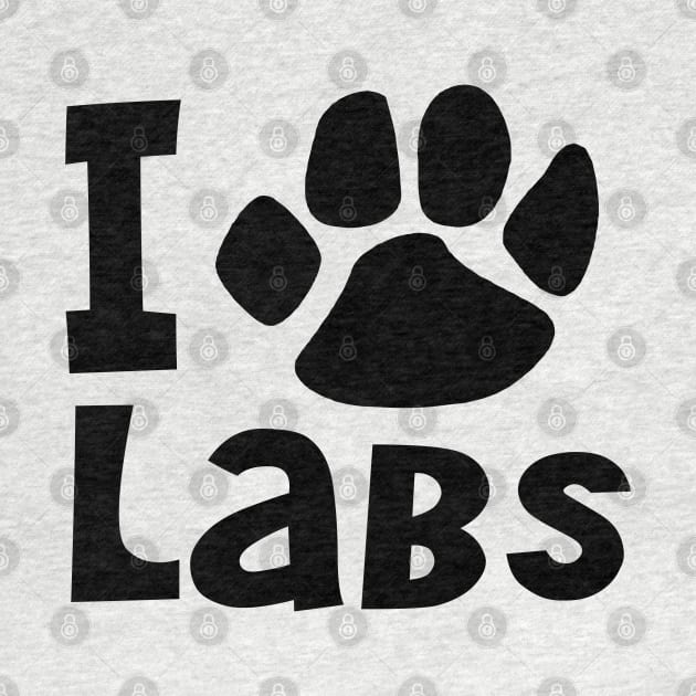 I Love Labs Paw Print by PeppermintClover